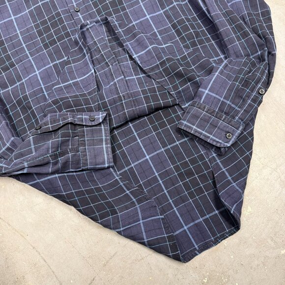 Hugo Boss Slim Fit Dress Shirt Check Blue Long Sleeve Cotton 17 1/2 XL - Picture 8 of 13